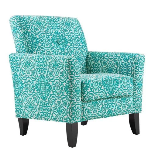 Alex Turquoise Green Damask Arm Chair by Handy Living -Jennifer Taylor Home Store turquoise green handy living accent chairs 340c dmk73 112 64 1000