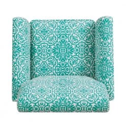 Alex Turquoise Green Damask Arm Chair by Handy Living -Jennifer Taylor Home Store turquoise green handy living accent chairs 340c dmk73 112 a0 1000