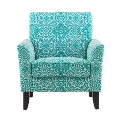 Alex Turquoise Green Damask Arm Chair by Handy Living -Jennifer Taylor Home Store turquoise green handy living accent chairs 340c dmk73 112 c3 1000