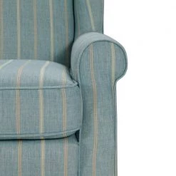 Archie Turquoise and Tan Striped Fabric Wingback Chair and Ottoman Set by Handy Living -Jennifer Taylor Home Store turquoise tan stripe handy living accent chairs a138123 1f 1000