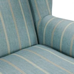 Archie Turquoise and Tan Striped Fabric Wingback Chair and Ottoman Set by Handy Living -Jennifer Taylor Home Store turquoise tan stripe handy living accent chairs a138123 44 1000