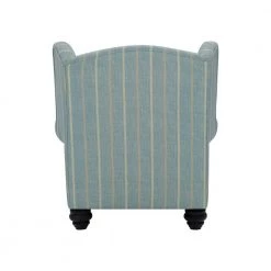 Archie Turquoise and Tan Striped Fabric Wingback Chair and Ottoman Set by Handy Living -Jennifer Taylor Home Store turquoise tan stripe handy living accent chairs a138123 66 1000
