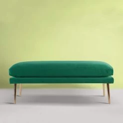 Oliver Mid-Century Entryway Bench Ultramarine Green by Jennifer Taylor -Jennifer Taylor Home Store ultramarine green velvet jennifer taylor bedroom benches s85360 950 31 1000
