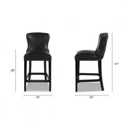 Sonoma 28 in. Upholstered Bar Stool (Set of 2), Vintage Black Brown by Jennifer Taylor -Jennifer Taylor Home Store vintage black brown faux leather jennifer taylor bar stools 81070 mfb a0 1000