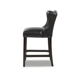 Richmond 39.5 in. Vintage Black Brown Tufted Wingback Oak Wood 27 in. Counter Height Bar Stool with Faux Leather Seat by Jennifer Taylor -Jennifer Taylor Home Store vintage black brown faux leather jennifer taylor bar stools 81101 mfb a0 1000