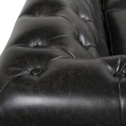Winston 91 in. W Tufted Round Arm Chesterfield Sofa, Vintage Black Brown Faux Leather by Jennifer Taylor -Jennifer Taylor Home Store vintage black brown faux leather jennifer taylor sofas couches hdmfb 3 64020 fa 1000