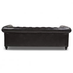 Winston 38 in. Vintage Black Faux Leather 3-Seater Chesterfield Sofa with Nailheads by Jennifer Taylor -Jennifer Taylor Home Store vintage black faux leather jennifer taylor sofas couches 64020 3 mfb 77 1000
