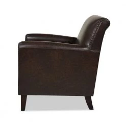 Cole Accent Club Chair, Vintage Brown Faux Leather by Jennifer Taylor -Jennifer Taylor Home Store vintage brown faux leather jennifer taylor accent chairs 60370 mfr 1d 1000