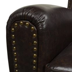 Cole Accent Club Chair, Vintage Brown Faux Leather by Jennifer Taylor -Jennifer Taylor Home Store vintage brown faux leather jennifer taylor accent chairs 60370 mfr 4f 1000