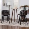 Davidson 26 in. Swivel Low Back Counter Height Bar Stool, Vintage Brown Faux Leather by Jennifer Taylor