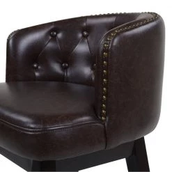 Davidson 26 in. Swivel Low Back Counter Height Bar Stool, Vintage Brown Faux Leather by Jennifer Taylor 17 Davidson 26 in. Swivel Low Back Counter Height Bar Stool, Vintage Brown Faux Leather by Jennifer Taylor -Jennifer Taylor Home Store vintage brown faux leather jennifer taylor bar stools 81111 mfr 77 1000