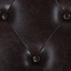 Sylvan Farmhouse Birch Wood Tufted Cocktail Storage Ottoman, Vintage Brown Faux Leather by Jennifer Taylor -Jennifer Taylor Home Store vintage brown faux leather jennifer taylor ottomans 85660 mfr 4f 1000