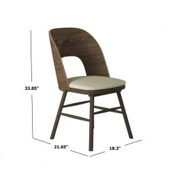 Eldon Walnut with Oatmeal Beige Fabric Seat Mid-Century Modern Armless Side Chairs (Set of 2) by Handy Living -Jennifer Taylor Home Store walnut finish with oatmeal beige handy living dining chairs a193627 4f 1000