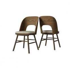 Eldon Walnut with Oatmeal Beige Fabric Seat Mid-Century Modern Armless Side Chairs (Set of 2) by Handy Living -Jennifer Taylor Home Store walnut finish with oatmeal beige handy living dining chairs a193627 c3 1000