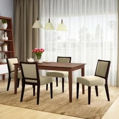 Anya Walnut Rectangular Smart Top Dining Table by Handy Living -Jennifer Taylor Home Store walnut handy living kitchen dining tables a142342 31 1000