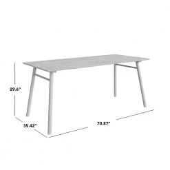 Bridget 70.87 in. Rectangular Walnut Mid-Century Modern Table with Wood Frame (Seats-6) by Handy Living -Jennifer Taylor Home Store walnut handy living kitchen dining tables a193610 44 1000