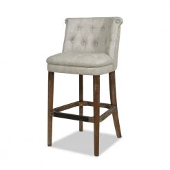 Emma 30.5 in. Mid-Back Armless Bar Stool, Warm Gray Faux Leather by Jennifer Taylor -Jennifer Taylor Home Store warm gray faux leather jennifer taylor bar stools 81170 mfl 40 1000