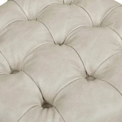 Aerin 30 in. Hammered Brass Backless Round Bar Stool, Warm Gray Faux Leather by Jennifer Taylor -Jennifer Taylor Home Store warm gray faux leather jennifer taylor bar stools 81180 mfl 66 1000