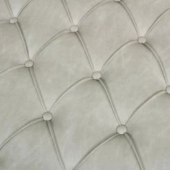 Aerin Warm Gray Faux Leather Hammered Gold Tufted Cocktail Ottoman 25 in. x 48.5 in. x 17.5 in. by Jennifer Taylor -Jennifer Taylor Home Store warm gray faux leather jennifer taylor bedroom benches 85730 mfl 66 1000