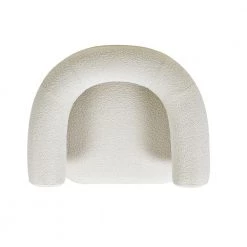 Fuji 37 in. Ivory White Boucle Mid Century Modern Barrel Accent Arm Chair by Jennifer Taylor -Jennifer Taylor Home Store white jennifer taylor accent chairs 60430 mbw my 31 1000