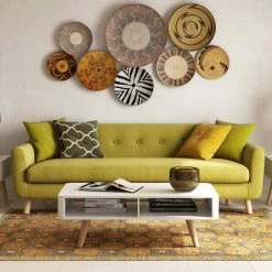 Clare 50 in. White/Natural Large Rectangle Wood Coffee Table with Legs by Handy Living -Jennifer Taylor Home Store white top with natural finished legs handy living coffee tables a149297 31 1000