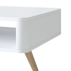 Clare 50 in. White/Natural Large Rectangle Wood Coffee Table with Legs by Handy Living -Jennifer Taylor Home Store white top with natural finished legs handy living coffee tables a149297 44 1000