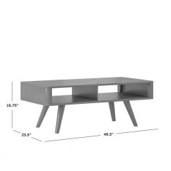 Clare 50 in. White/Natural Large Rectangle Wood Coffee Table with Legs by Handy Living -Jennifer Taylor Home Store white top with natural finished legs handy living coffee tables a149297 4f 1000