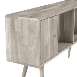 Freemont White Wash Mid Century Modern Solid Wood Console Accent Cabinet with 2-Doors by Handy Living -Jennifer Taylor Home Store white wash handy living accent cabinets a178129 4f 1000