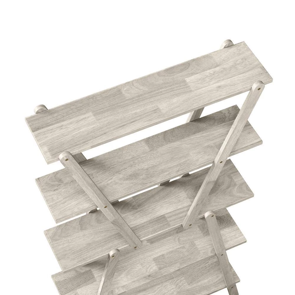 Freemont 63.7 in. White Wash Solid Wood 5 -Shelf Hourglass Bookcase by Handy Living 5 Freemont 63.7 in. White Wash Solid Wood 5 -Shelf Hourglass Bookcase by Handy Living - Image 5