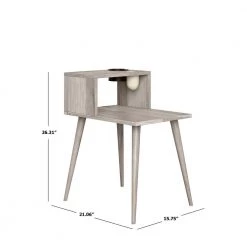 Freemont White Wash Mid Century Modern Wood End Table with Shelf by Handy Living -Jennifer Taylor Home Store white wash handy living end side tables a149112 1f 1000