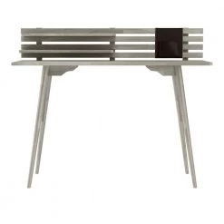 Routon 47.2 in. Rectangular White Wash Solid Wood Writing Desk with Shelves by Handy Living -Jennifer Taylor Home Store white wash handy living writing desks a175319 c3 1000