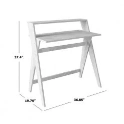 Routon 36.85 in. Rectangular White Wash Solid Wood Scissor Leg Writing Desk with Shelf by Handy Living -Jennifer Taylor Home Store white wash handy living writing desks a175357 4f 1000