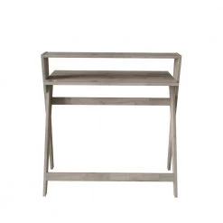 Routon 36.85 in. Rectangular White Wash Solid Wood Scissor Leg Writing Desk with Shelf by Handy Living -Jennifer Taylor Home Store white wash handy living writing desks a175357 66 1000