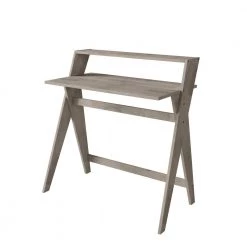 Routon 36.85 in. Rectangular White Wash Solid Wood Scissor Leg Writing Desk with Shelf by Handy Living -Jennifer Taylor Home Store white wash handy living writing desks a175357 77 1000