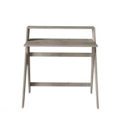 Routon 36.85 in. Rectangular White Wash Solid Wood Scissor Leg Writing Desk with Shelf by Handy Living -Jennifer Taylor Home Store white wash handy living writing desks a175357 c3 1000