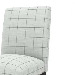 Schmitz Upholstered Dining Side Chairs in Woven Black Check Fabric (Set of 4) by Handy Living -Jennifer Taylor Home Store woven black check handy living dining chairs a184977 44 1000