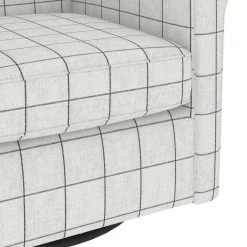 Emilyn Woven Black Check Fabric Modern Rolled Arm Swivel Club Chair by Handy Living -Jennifer Taylor Home Store woven black check print handy living accent chairs a159586 1f 1000