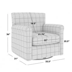 Emilyn Woven Black Check Fabric Modern Rolled Arm Swivel Club Chair by Handy Living -Jennifer Taylor Home Store woven black check print handy living accent chairs a159586 44 1000