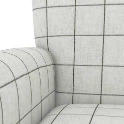 Emilyn Woven Black Check Fabric Modern Rolled Arm Swivel Club Chair by Handy Living -Jennifer Taylor Home Store woven black check print handy living accent chairs a159586 4f 1000