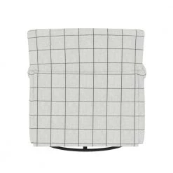 Emilyn Woven Black Check Fabric Modern Rolled Arm Swivel Club Chair by Handy Living -Jennifer Taylor Home Store woven black check print handy living accent chairs a159586 66 1000